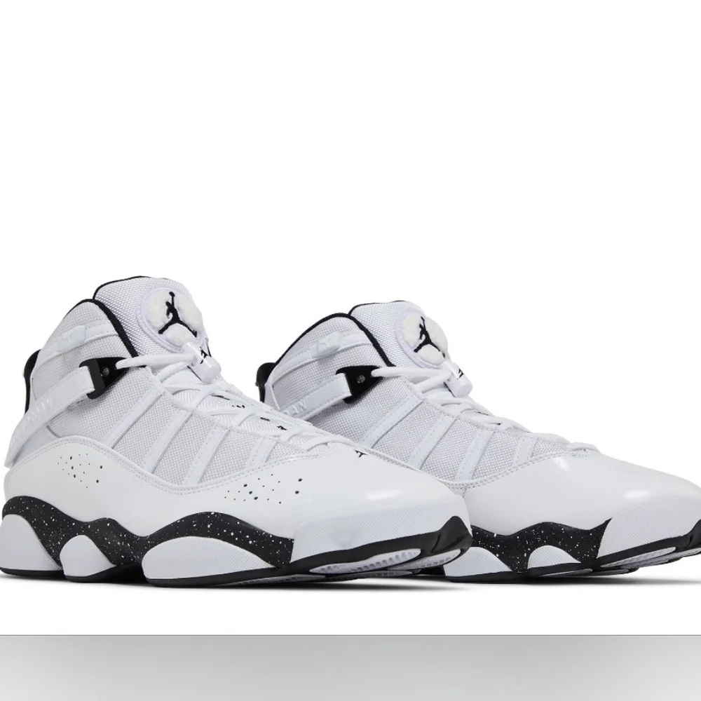 Jordan 6 Rings Basketball Shoes Mens White Black‎ Speckle 322992-106 High Top